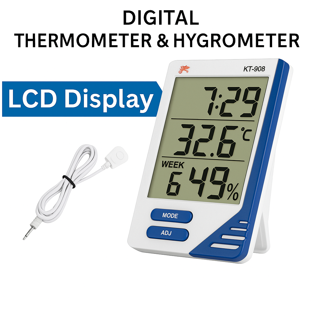 Digital Thermometer Hygrometer Temperature Indoor Outdoor LCD Humidity Meter-NEW