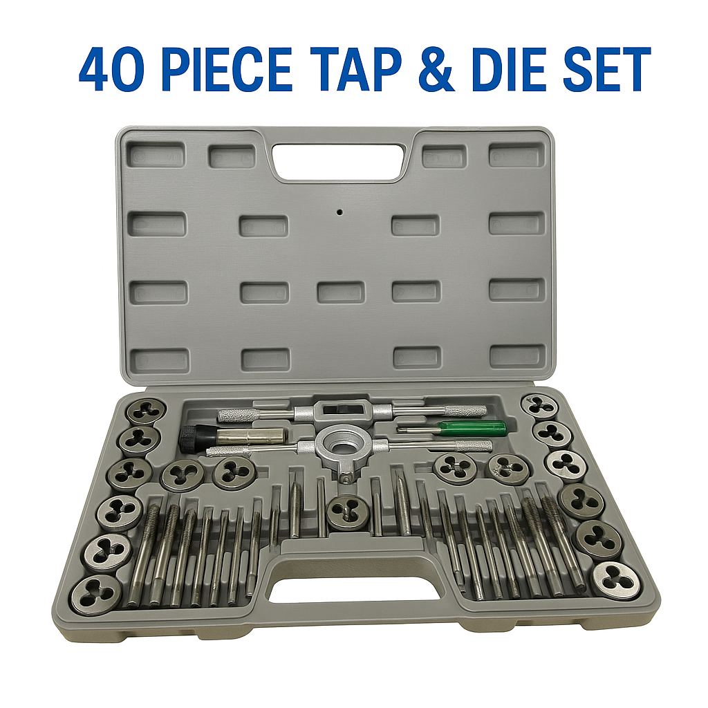 40Pcs Screwdriver Thread Tap and Die Set – Metric Wrench & Hand Drill Kit-NEW