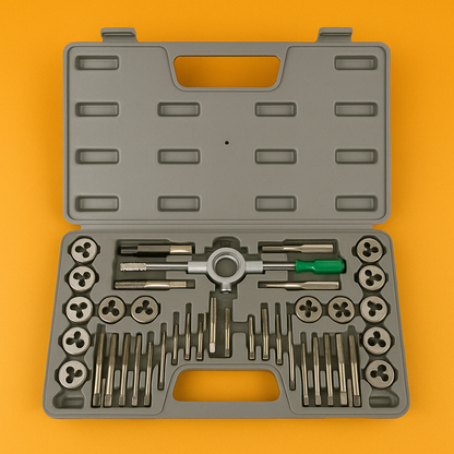 40Pcs Screwdriver Thread Tap and Die Set – Metric Wrench & Hand Drill Kit-NEW