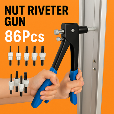 86Pcs Riveter Nut Rivet Tool Kit -NEW