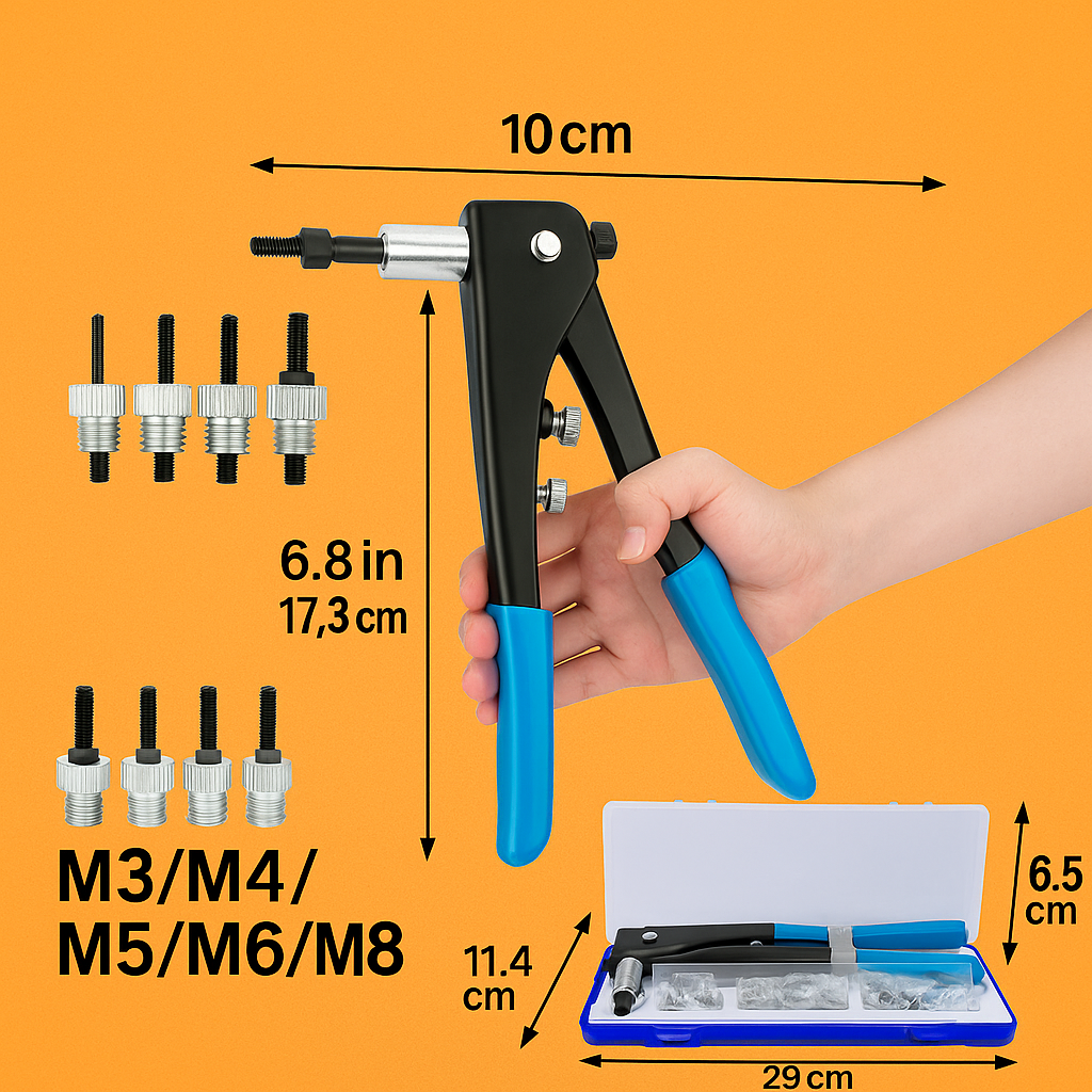 86Pcs Riveter Nut Rivet Tool Kit -NEW