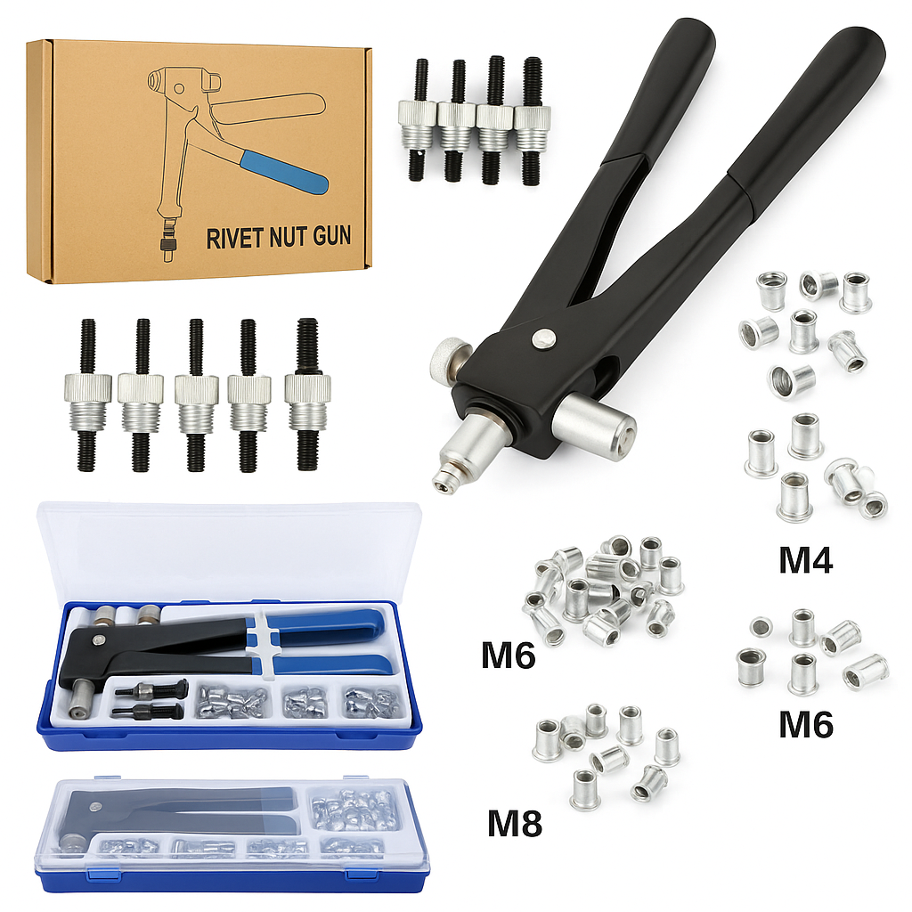 86Pcs Riveter Nut Rivet Tool Kit -NEW