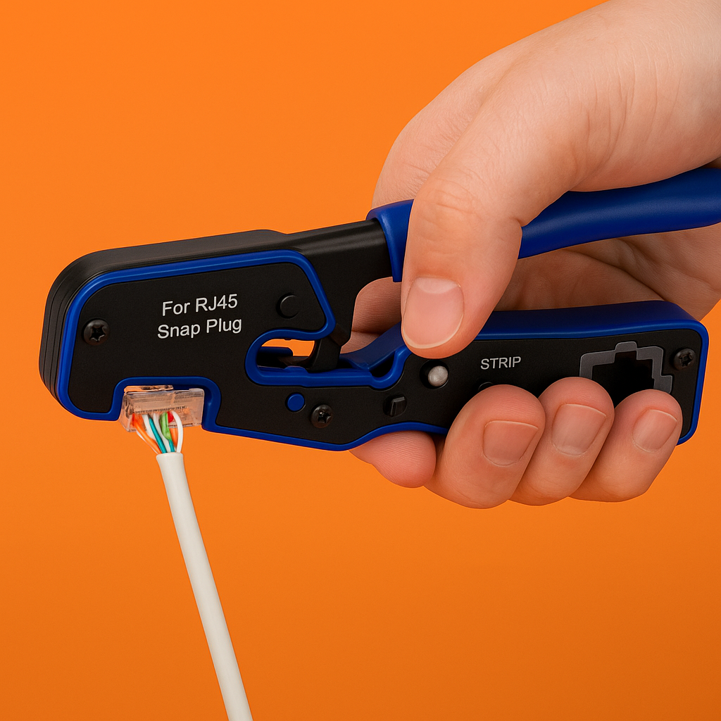 Crimping Tool Network Crimper RJ45 EZ Pass Through for Cat6a 8P8C Cat7 Connector – SN2360