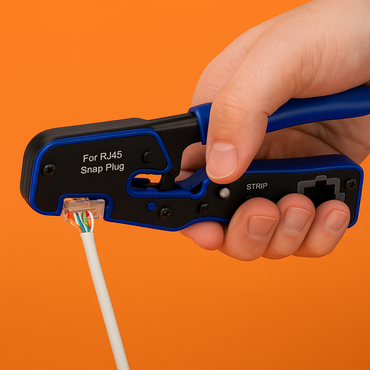 Crimping Tool Network Crimper RJ45 EZ Pass Through for Cat6a 8P8C Cat7 Connector – SN2360