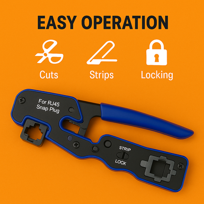 Crimping Tool Network Crimper RJ45 EZ Pass Through for Cat6a 8P8C Cat7 Connector – SN2360