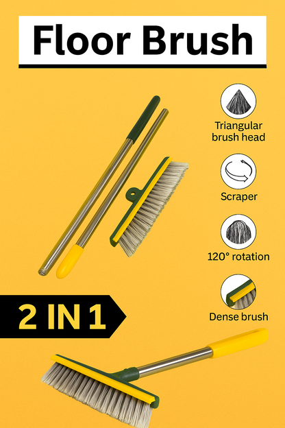 2-in-1 Floor Brush & Bathroom Wiper-NEW