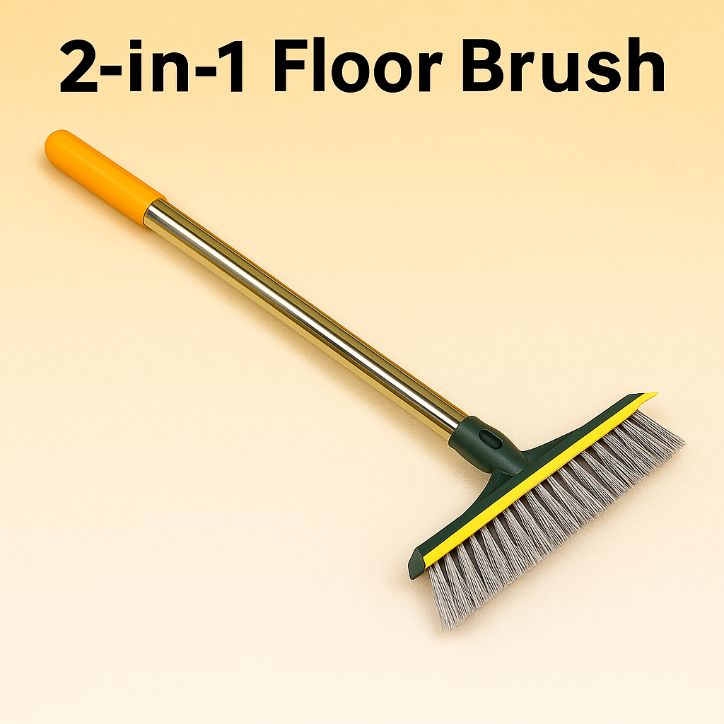 2-in-1 Floor Brush & Bathroom Wiper-NEW