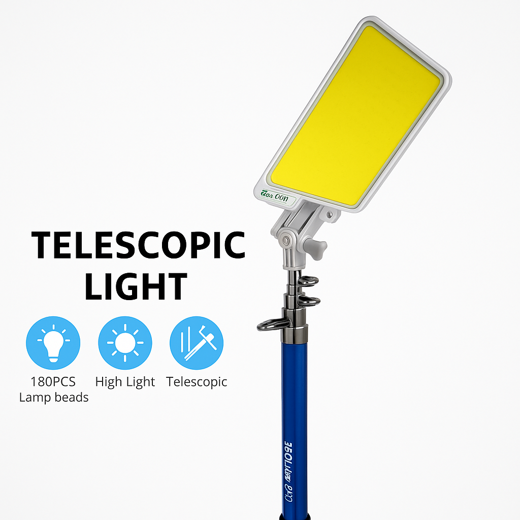 Telescopic LED Camping Light Fishing Rod Lamp 12V 500W-NEW