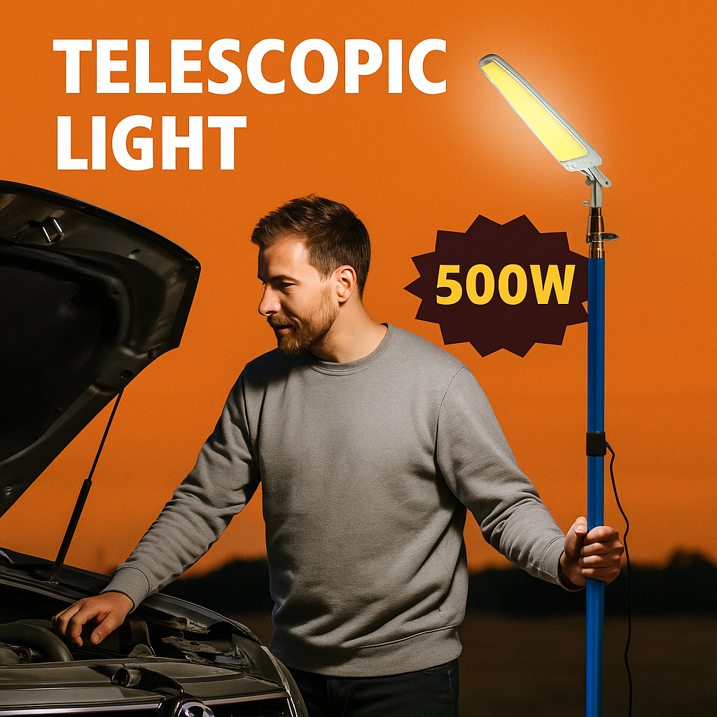 Telescopic LED Camping Light Fishing Rod Lamp 12V 500W-NEW