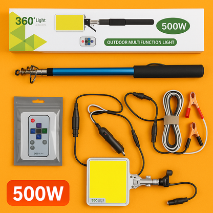 Telescopic LED Camping Light Fishing Rod Lamp 12V 500W-NEW