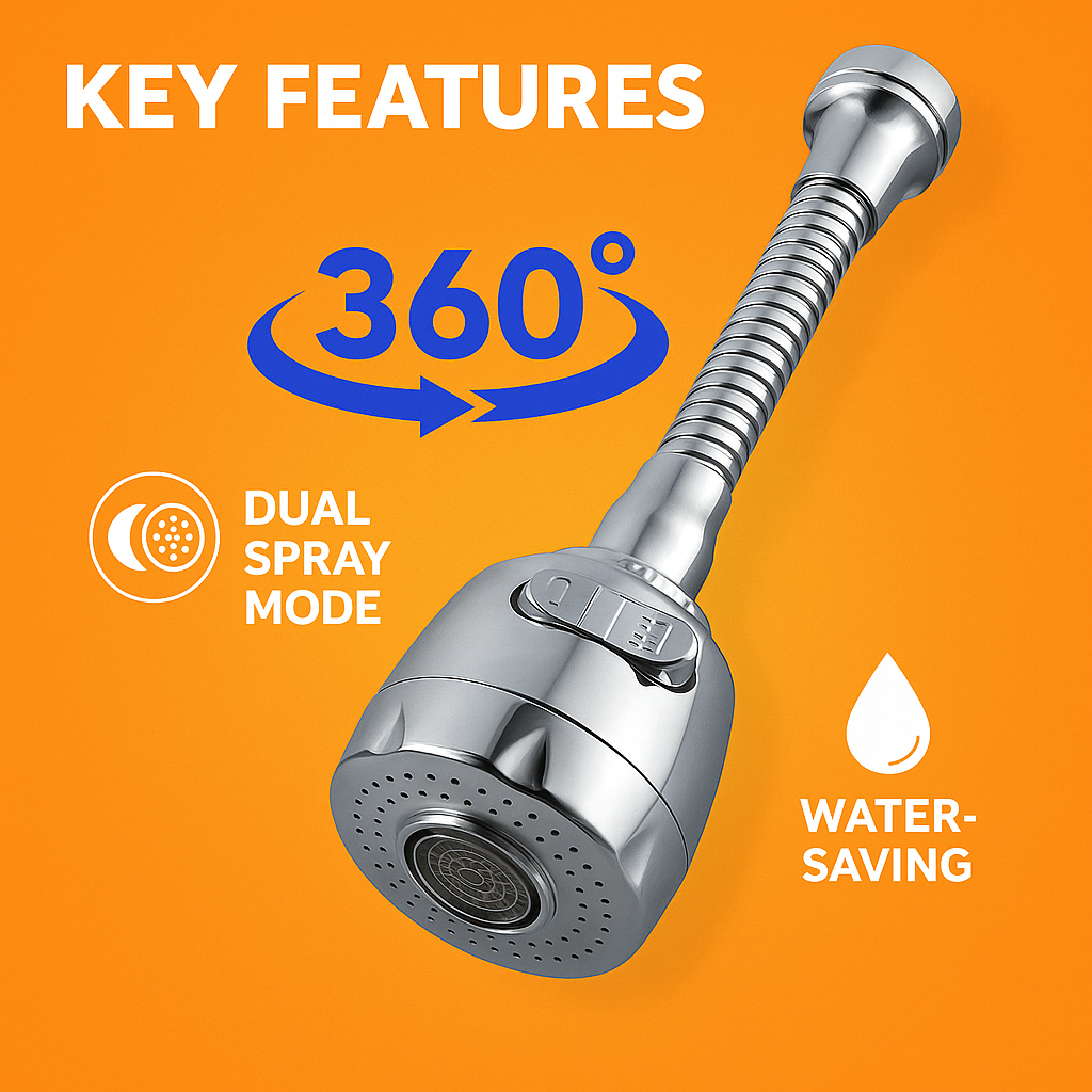360° Kitchen Faucet Extender Aerator Nozzle-NEW