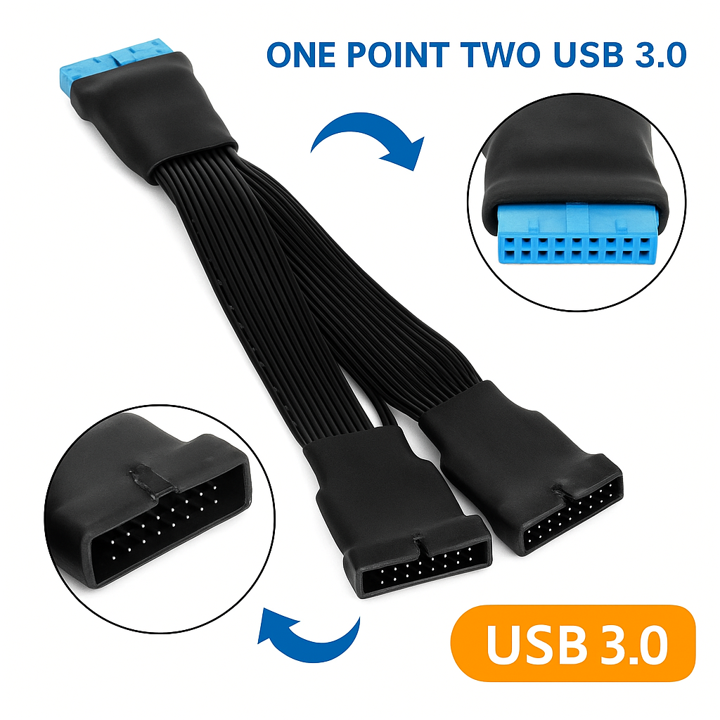 USB 3.0 19Pin/20Pin Motherboard Splitter Cable-NEW