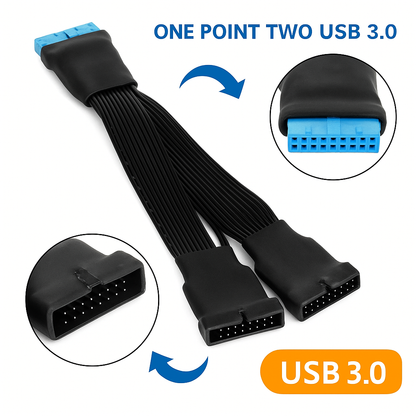 USB 3.0 19Pin/20Pin Motherboard Splitter Cable-NEW