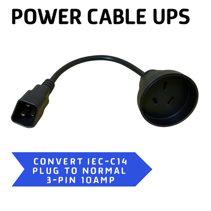 30cm IEC C14 to 3-Pin AU Power Cable-NEW
