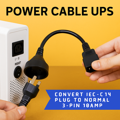 30cm IEC C14 to 3-Pin AU Power Cable-NEW