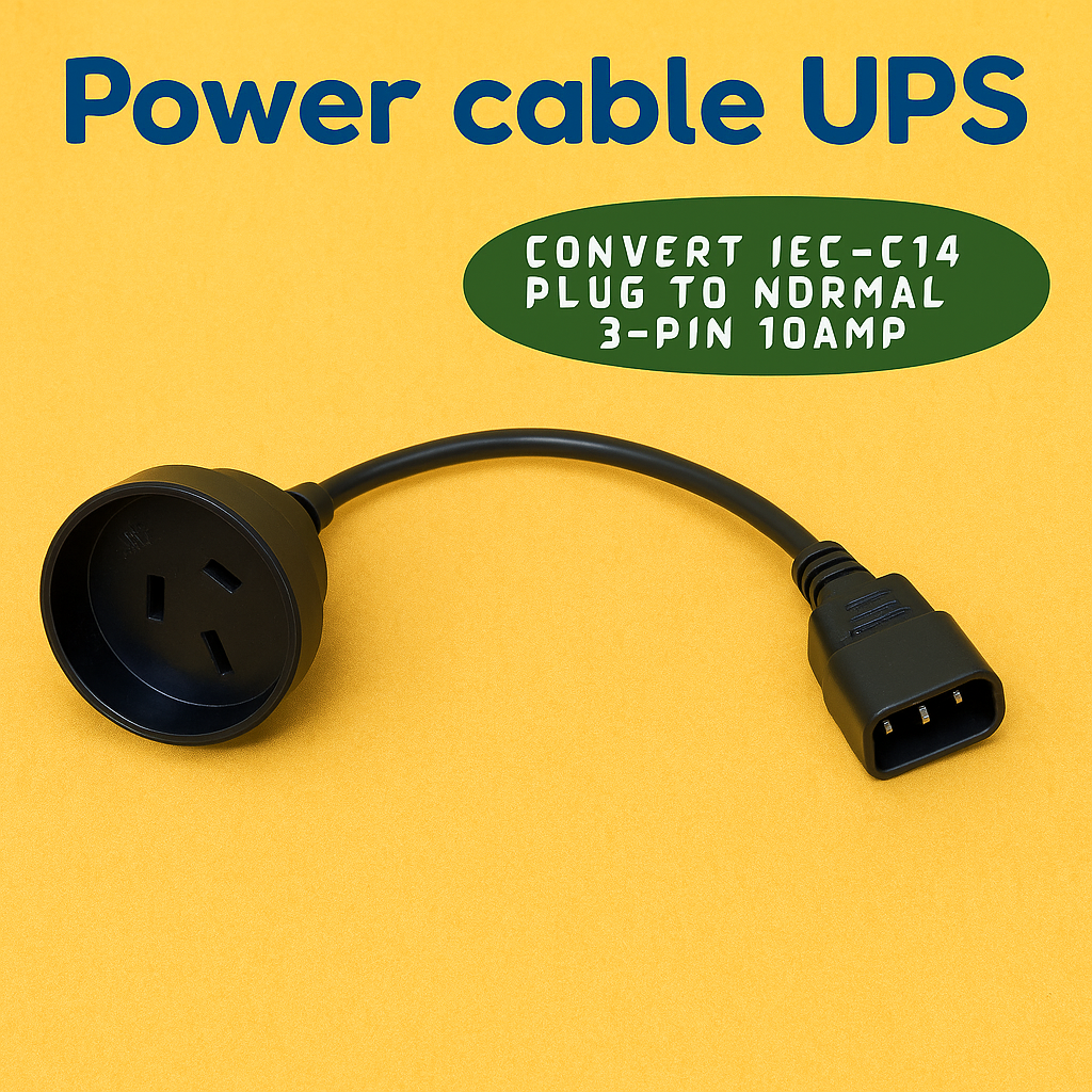 30cm IEC C14 to 3-Pin AU Power Cable-NEW