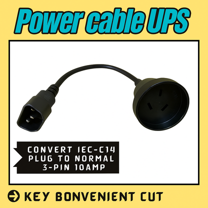 30cm IEC C14 to 3-Pin AU Power Cable-NEW