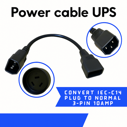 30cm IEC C14 to 3-Pin AU Power Cable-NEW