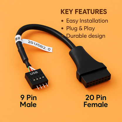 USB 3.0 20-Pin Female to USB 2.0 9-Pin Male Header Adapter-NEW