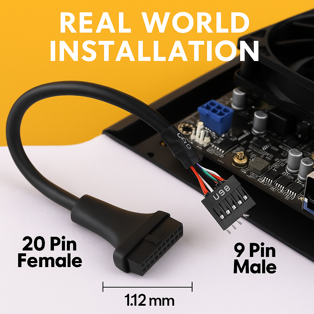USB 3.0 20-Pin Female to USB 2.0 9-Pin Male Header Adapter-NEW