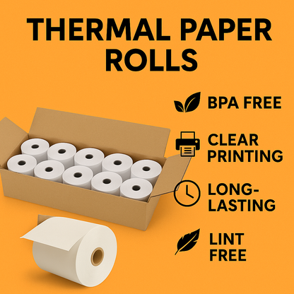 80x80mm Premium Thermal Paper Rolls BPA-Free – Pack of 10 / 20 / 30-NEW