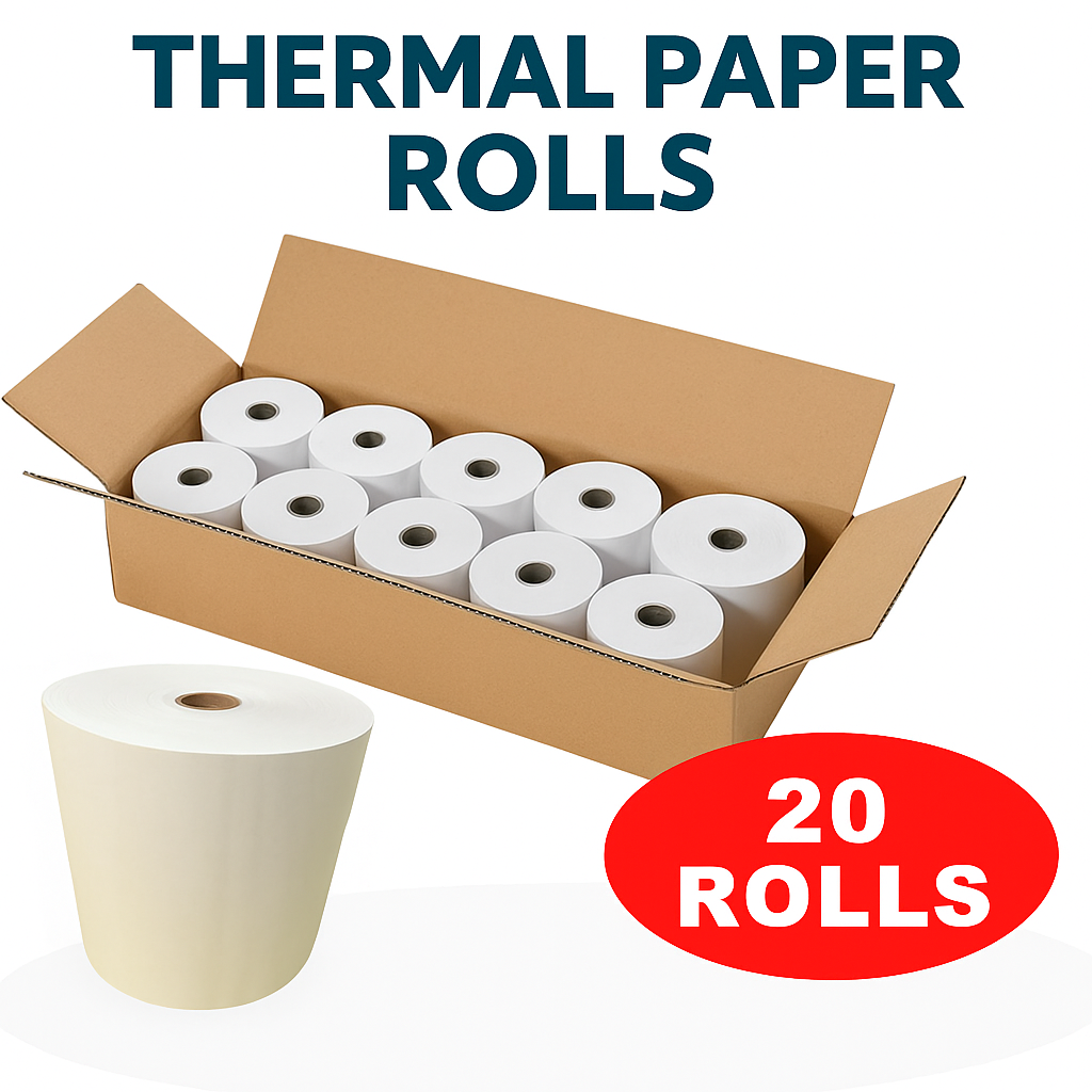 80x80mm Premium Thermal Paper Rolls BPA-Free – Pack of 10 / 20 / 30-NEW
