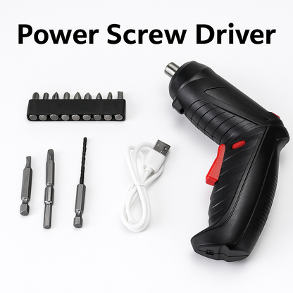 Electric Cordless Rechargeable Screwdriver –(15-Piece Set) NEW