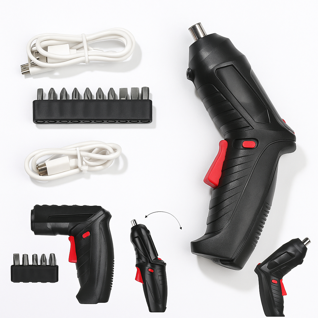 Electric Cordless Rechargeable Screwdriver –(15-Piece Set) NEW