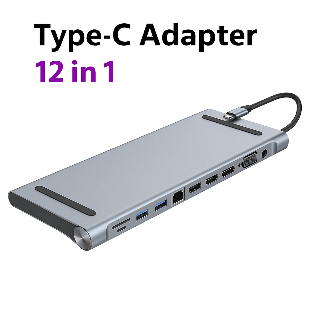 12 in 1 Laptop Docking Station Type-C Hub-NEW