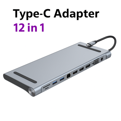 12 in 1 Laptop Docking Station Type-C Hub-NEW