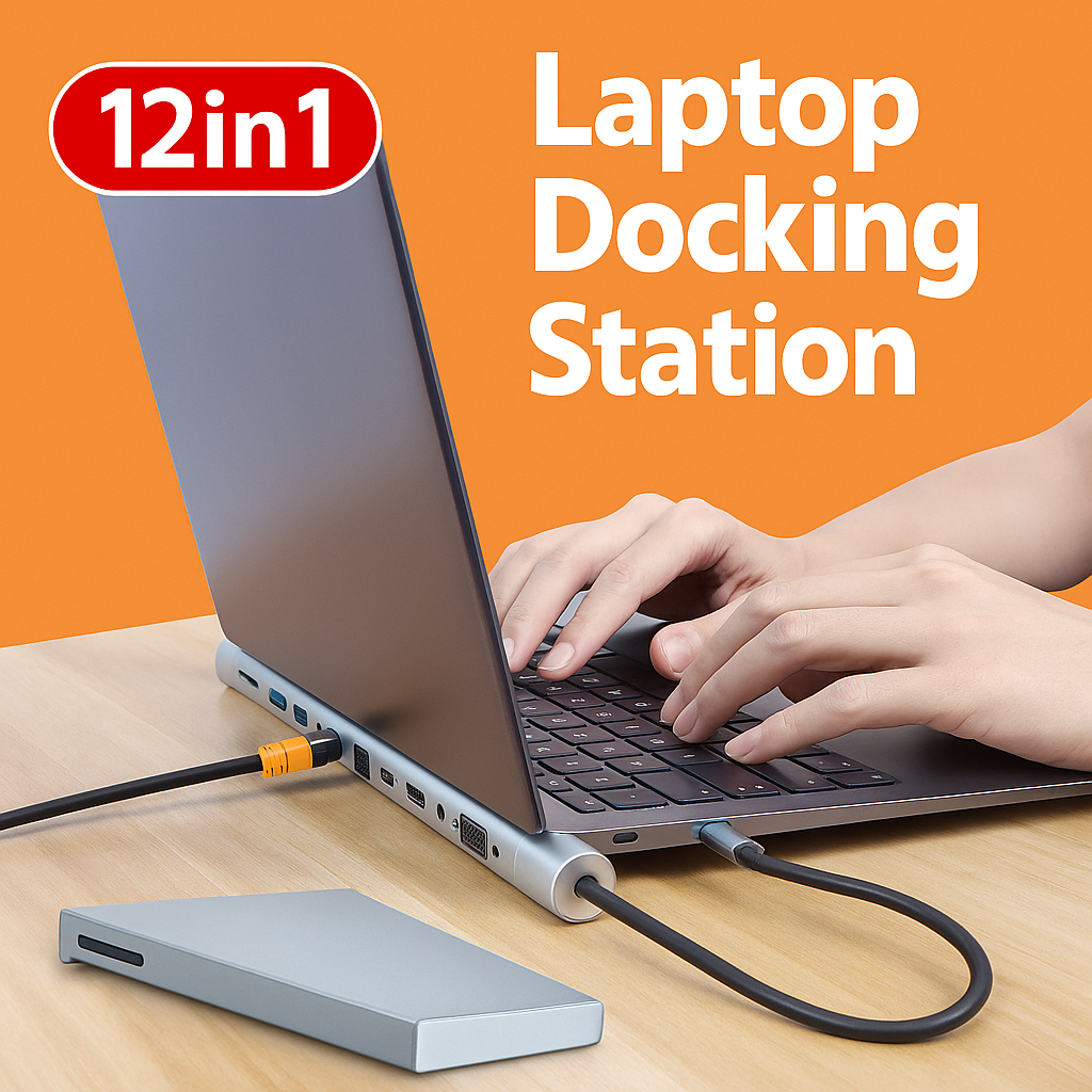 12 in 1 Laptop Docking Station Type-C Hub-NEW