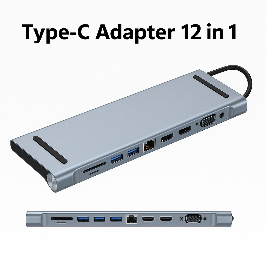 12 in 1 Laptop Docking Station Type-C Hub-NEW