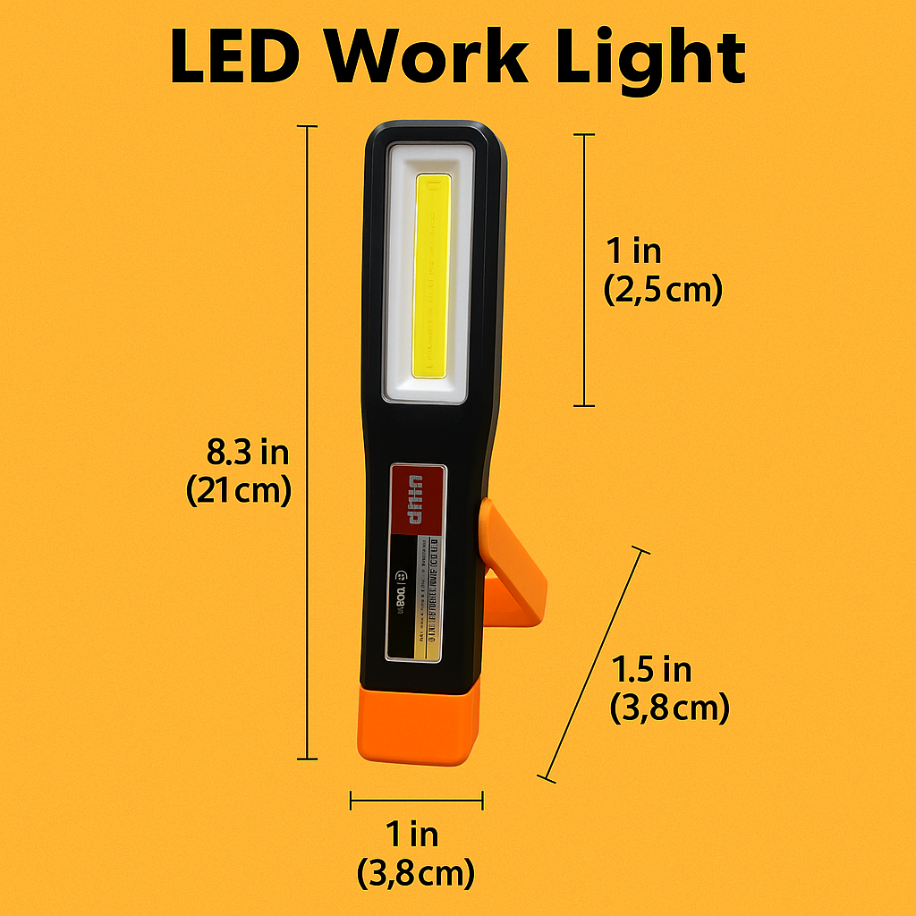 Portable COB LED Work Light USB Rechargeable Magnetic Torch-NEW