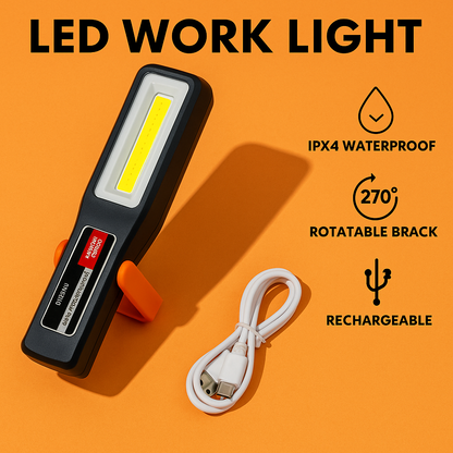 Portable COB LED Work Light USB Rechargeable Magnetic Torch-NEW