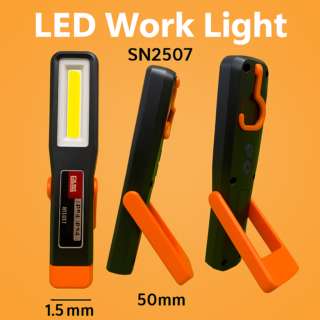 Portable COB LED Work Light USB Rechargeable Magnetic Torch-NEW