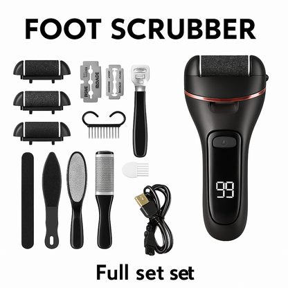 Electric Foot Scrubber Callus Remover – Rechargeable Pedicure Tool-Black/White-NEW