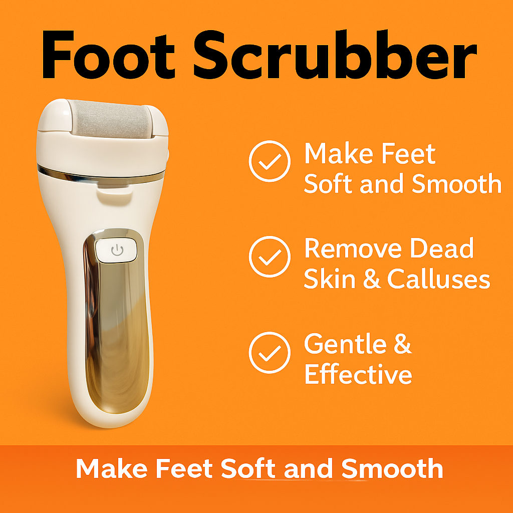 Electric Foot Scrubber Callus Remover – Rechargeable Pedicure Tool-Black/White-NEW