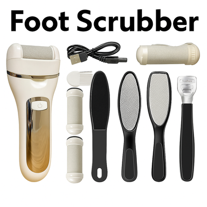 Electric Foot Scrubber Callus Remover – Rechargeable Pedicure Tool-Black/White-NEW