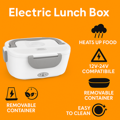 12V/24V Portable Electric Heated Car Lunch Box – Food Warmer with Stainless Steel Container-New