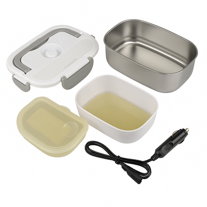 12V/24V Portable Electric Heated Car Lunch Box – Food Warmer with Stainless Steel Container-New