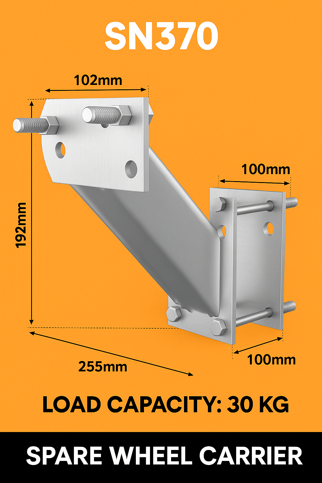 Spare Wheel Carrier Bracket for Trailer Caravan Boat with Padlock -NEW