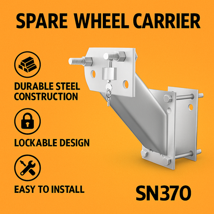 Spare Wheel Carrier Bracket for Trailer Caravan Boat with Padlock -NEW