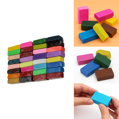 96PCS Polymer Clay Modelling DIY Set – Oven Bake Mixed Colors Craft Kit-NEW