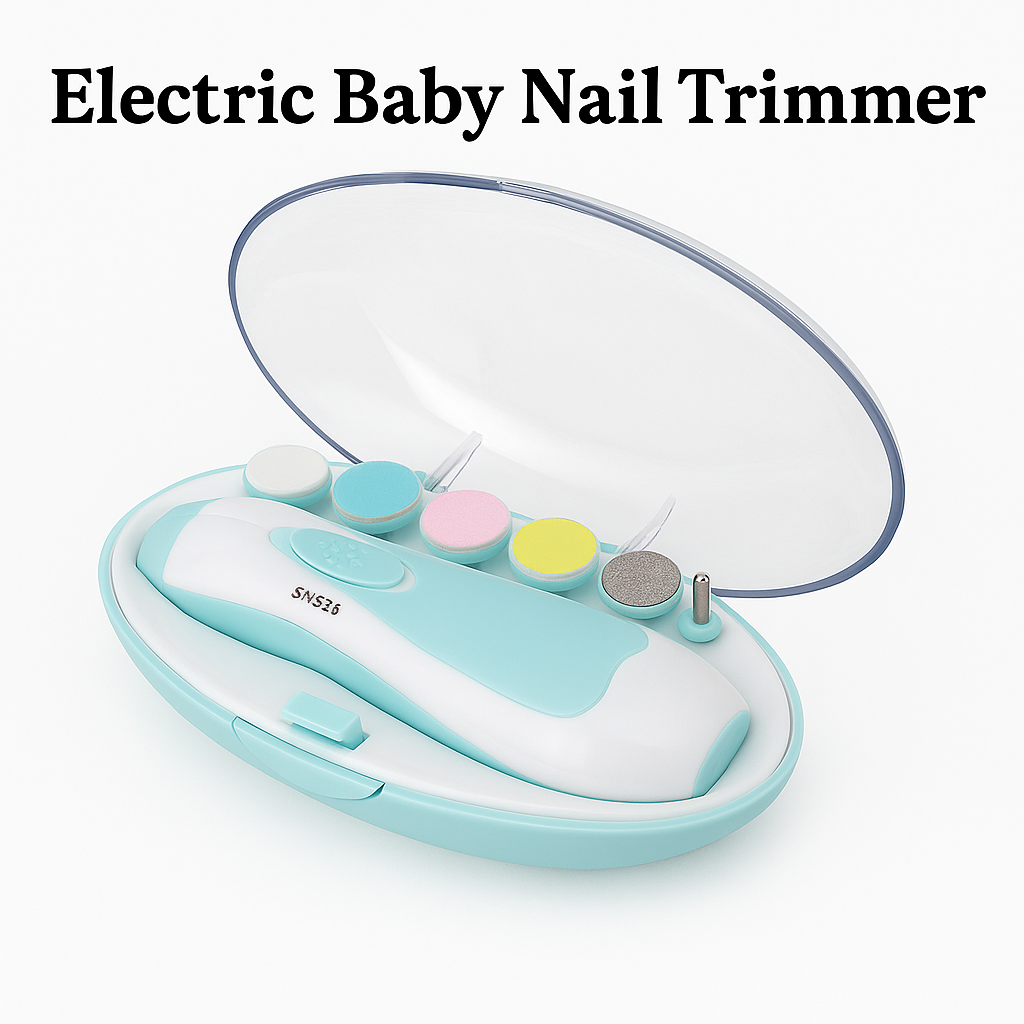 Baby Electric Manicure Set Nail Care Kit Blue-New