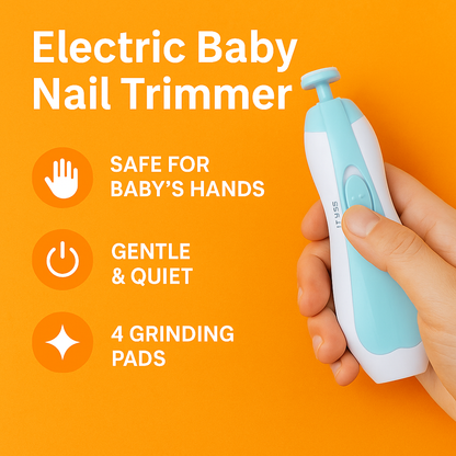 Baby Electric Manicure Set Nail Care Kit Blue-New