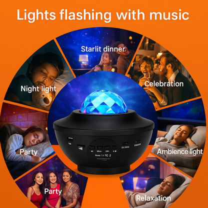 LED Galaxy Starry Night Light Projector – Ocean Star Sky Lamp for Kids Room-NEW