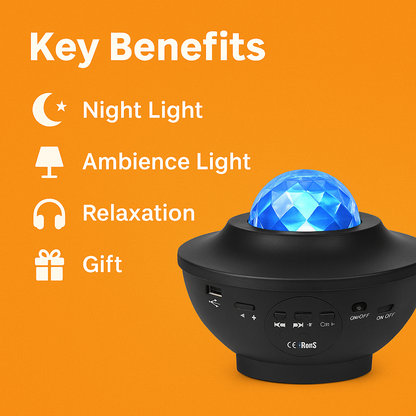 LED Galaxy Starry Night Light Projector – Ocean Star Sky Lamp for Kids Room-NEW