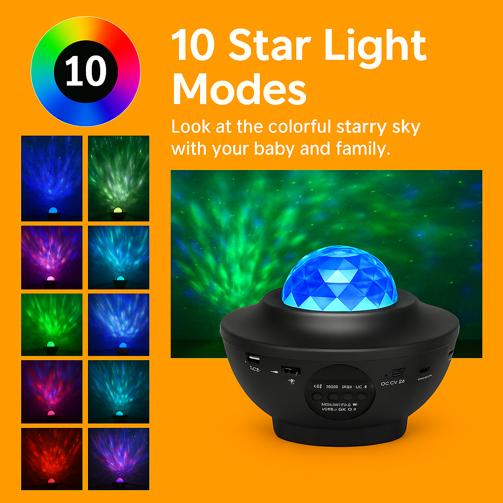 LED Galaxy Starry Night Light Projector – Ocean Star Sky Lamp for Kids Room-NEW