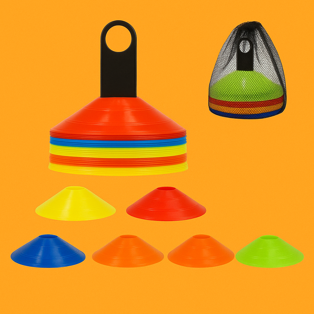 50Pcs Sports Training Marker Cones – Multicolour Agility Discs for Kids & Coaches -NEW