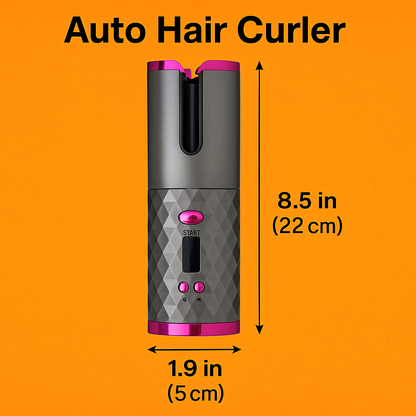 Cordless Auto Rotating Hair Curler – LCD Ceramic Wireless Curling Iron -NEW